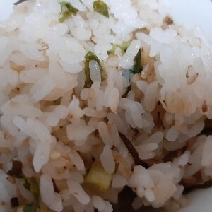 青菜(かぶの葉)の常備菜の菜飯